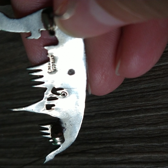 Vintage Sterling Silver Dragon Boat Pin - Picture 12 of 12